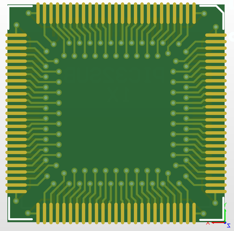 PCB32SUB Bottom The image shows the bottom-side 3D view.
